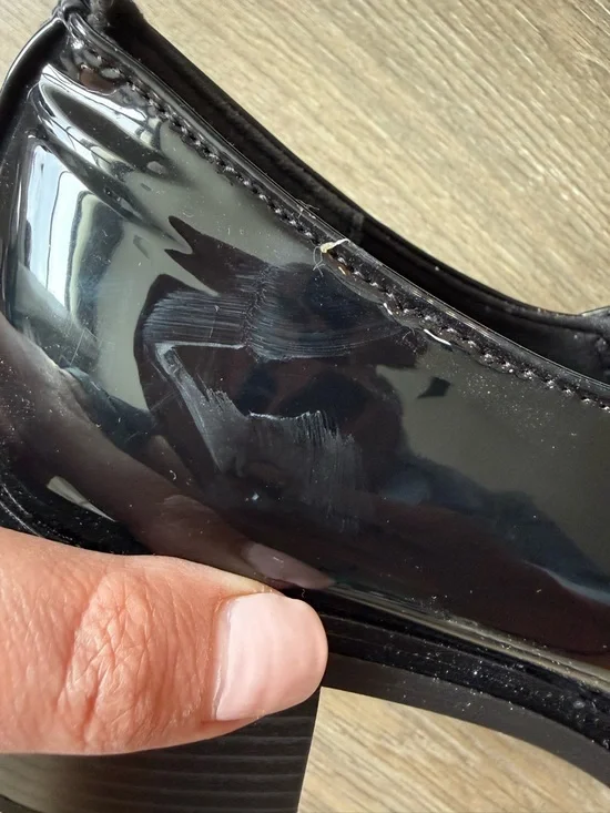 Zara Black Patent Mary Jane Block Heel Shoes - Picture 10 of 13